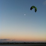Kitesurfing with full moon